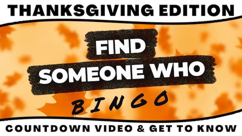 Find Someone Who Interactive Countdown and Game: Thanksgiving Edition
